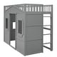 preview thumbnail 111 of 112, Solid Wood House Loft Bed with Window Design and Ladder, Twin/Full Size Playhouse Bed Loft Bed Frame with Guardrail for Kids