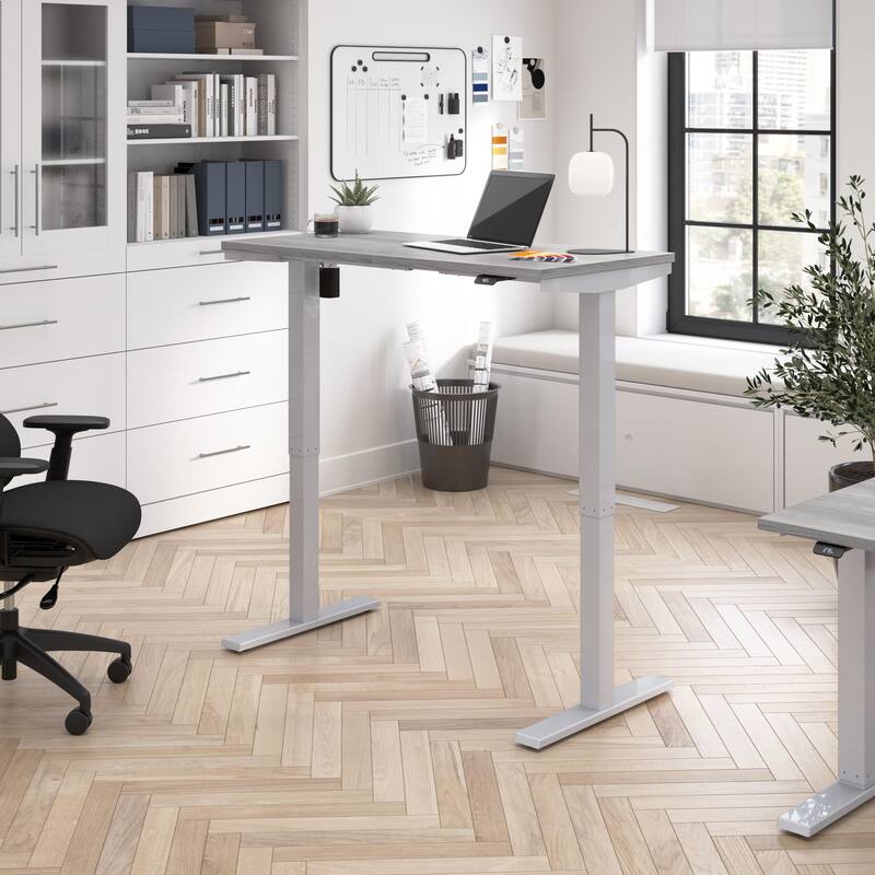 Bush Business Furniture Move 40 Series 48x24 Adjustable Standing Desk - Platinum Gray/Cool Gray Metallic