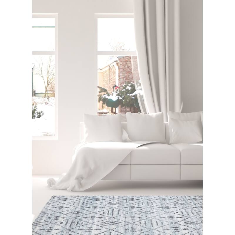 ECARPETGALLERY Hand-knotted Tangier Light Grey Wool Rug - 4'11 x 8'2