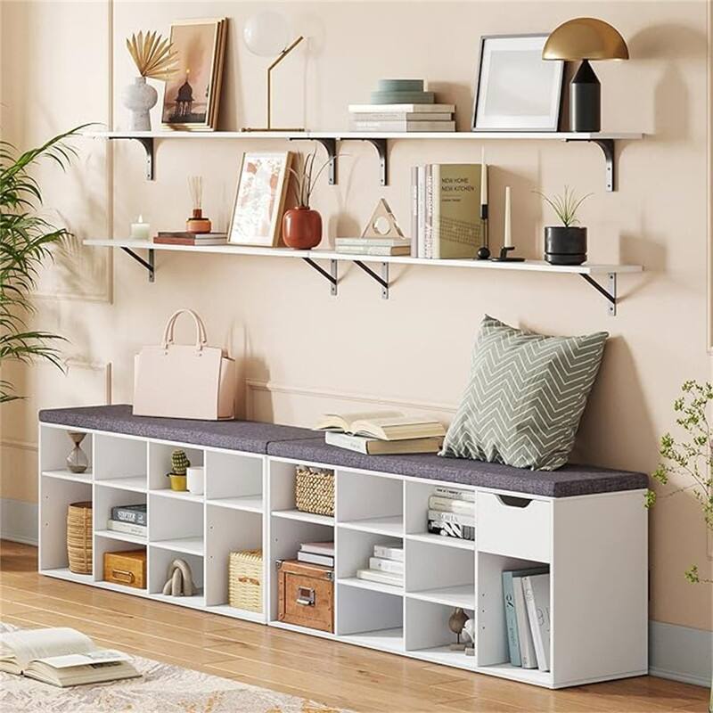 Shoe Bench - 11.8"D x 40.9"W x 18.9"H