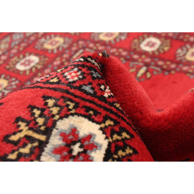 ECARPETGALLERY Hand-knotted Finest Peshawar Bokhara Red Wool Rug - 2'8 x 4'1
