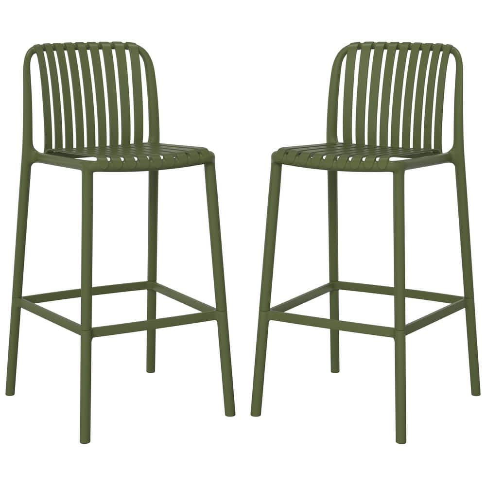 Frond and Form 29.5 Inch Outdoor Bar Stool (Set of 2)
