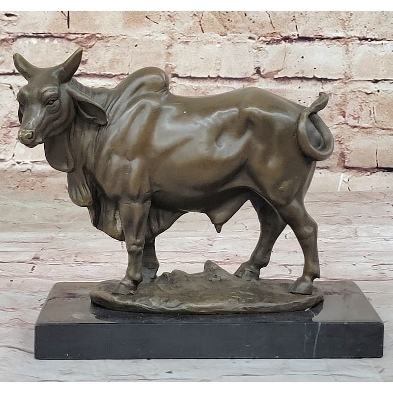Hot Cast Bronze Ox Oxen Imitative Bull Sculpture Statue Wildlife Chinese Zodiac