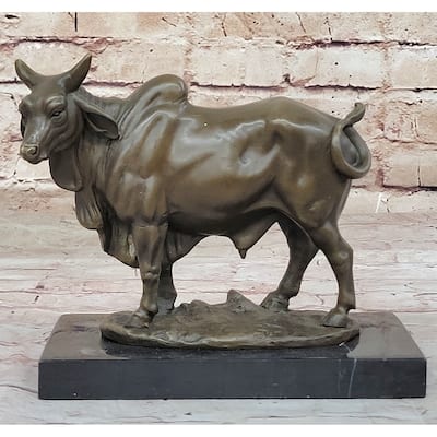 Hot Cast Bronze Ox Oxen Imitative Bull Sculpture Statue Wildlife Chinese Zodiac