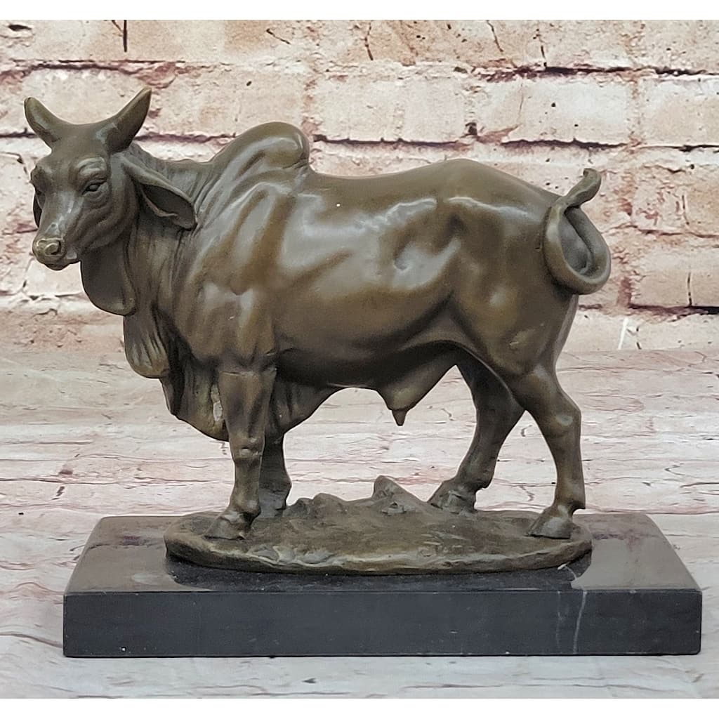 Hot Cast Bronze Ox Oxen Bull Sculpture Statue Wildlife Chinese Zodiac