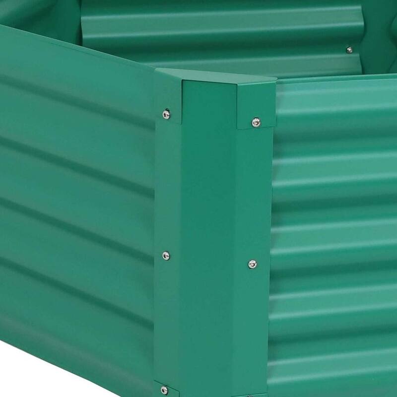 HomeRoots 16" X 41" Green Steel Hexagon Planter Box