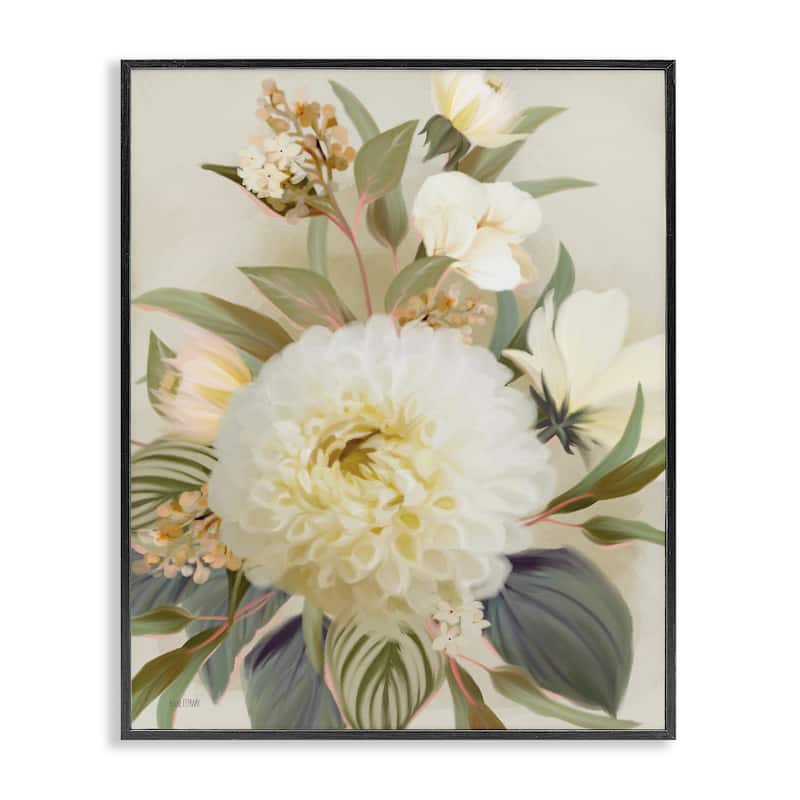 Stupell Elegant Dahlia Bundle Framed Giclee Art Design By House Fenway - 16 x 20 - Black