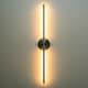 preview thumbnail 47 of 119, 1-Light Black/ Gold/ Nickel Modern Long Linear Strip Wall Sconce Dimmable LED Bathroom Vanity Light