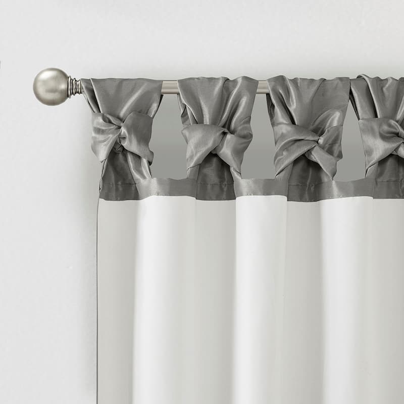 Twist Tab Lined Window Curtain Panel Charcoal 50x108"