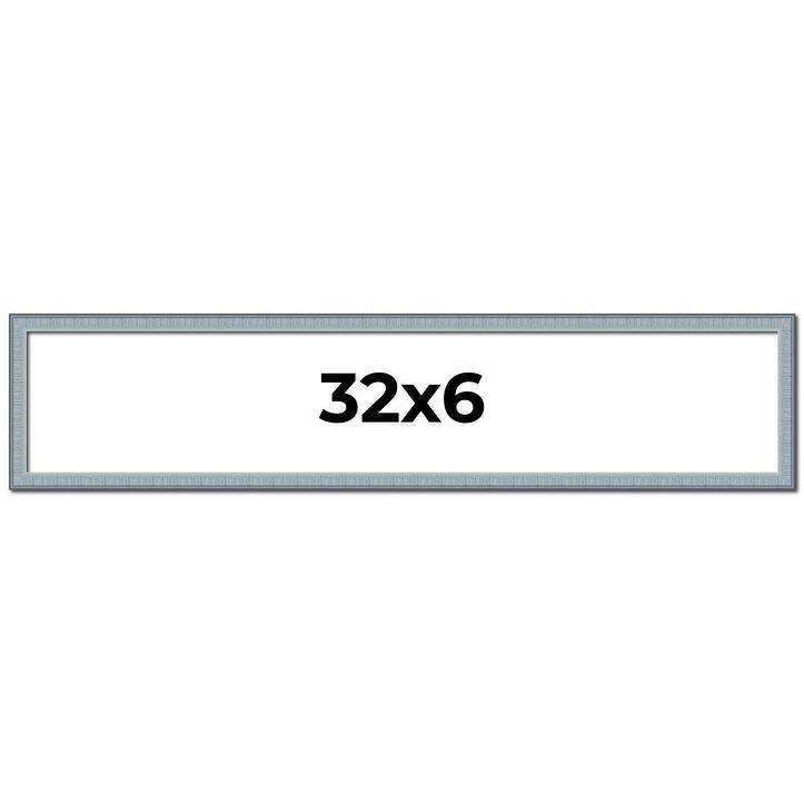 32x6 Frame Rustic Sky Blue Solid Wood Picture Frame | 0.75 Inch