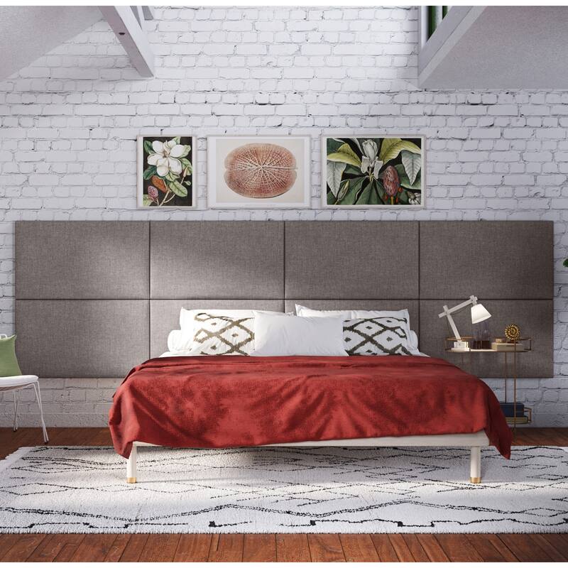 Jaxx Panelist Padded Headboard - Set of 2 Wall Panels - Microvelvet Havana Brown - King