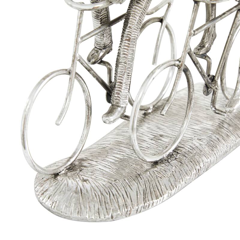 Silver Polystone Contemporary Sculpture Bicycle 10 x 11 x 5 - 11 x 5 x 10