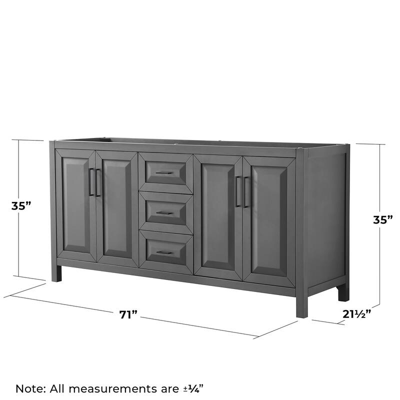 Wyndham Collection Daria 71" Double Free Standing Vanity Cabinet Only