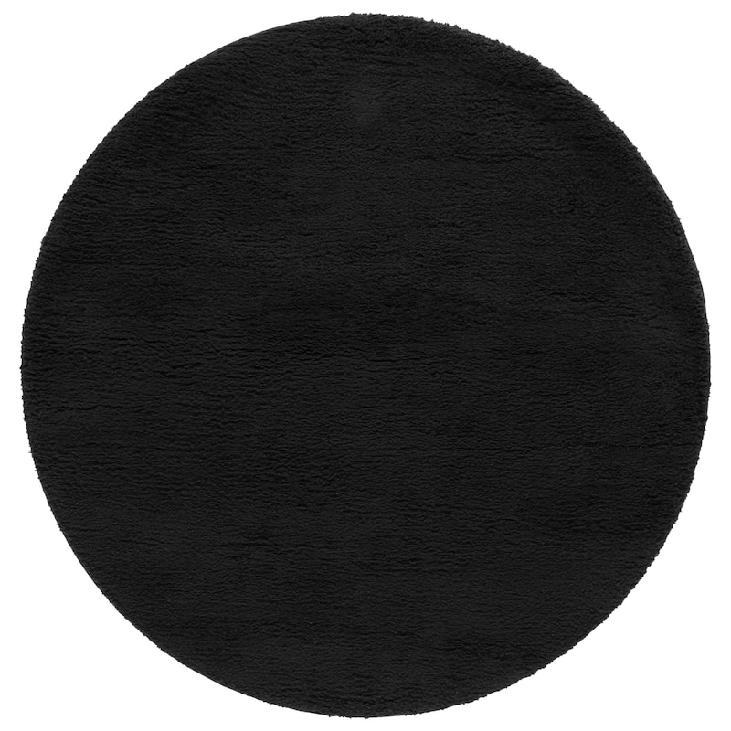 SAFAVIEH Rumi Shag Roena Shag Rug - 6'7" Round - Black