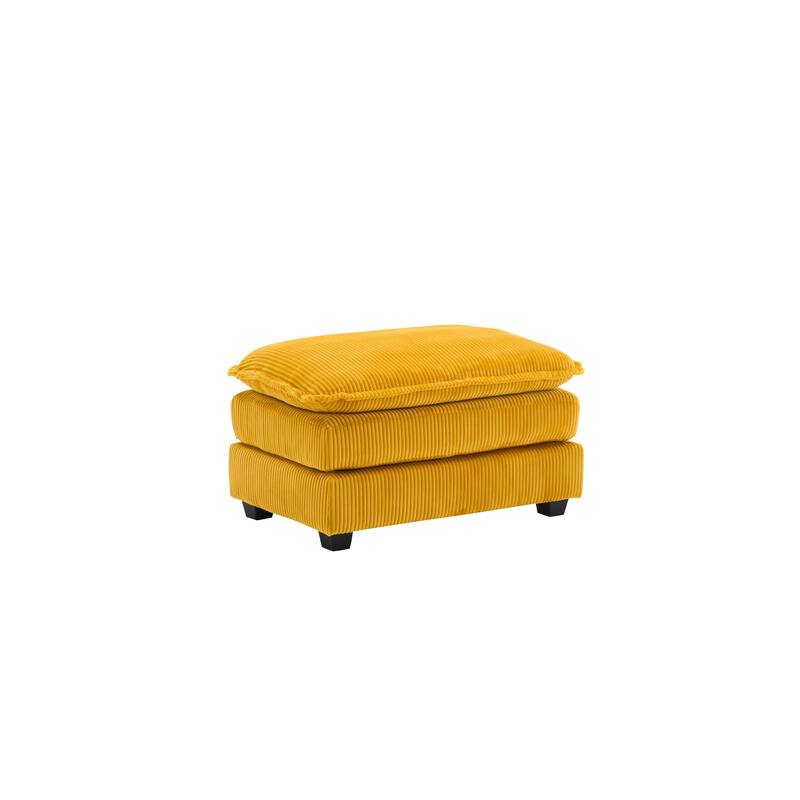 Corduroy Sleeper Sectional Sofa, Loveseat & Ottomans Chaise Lounge Set