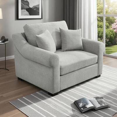 Chenille Oversized Armchair with Wide Roll Arms by Harper&Bright Designs