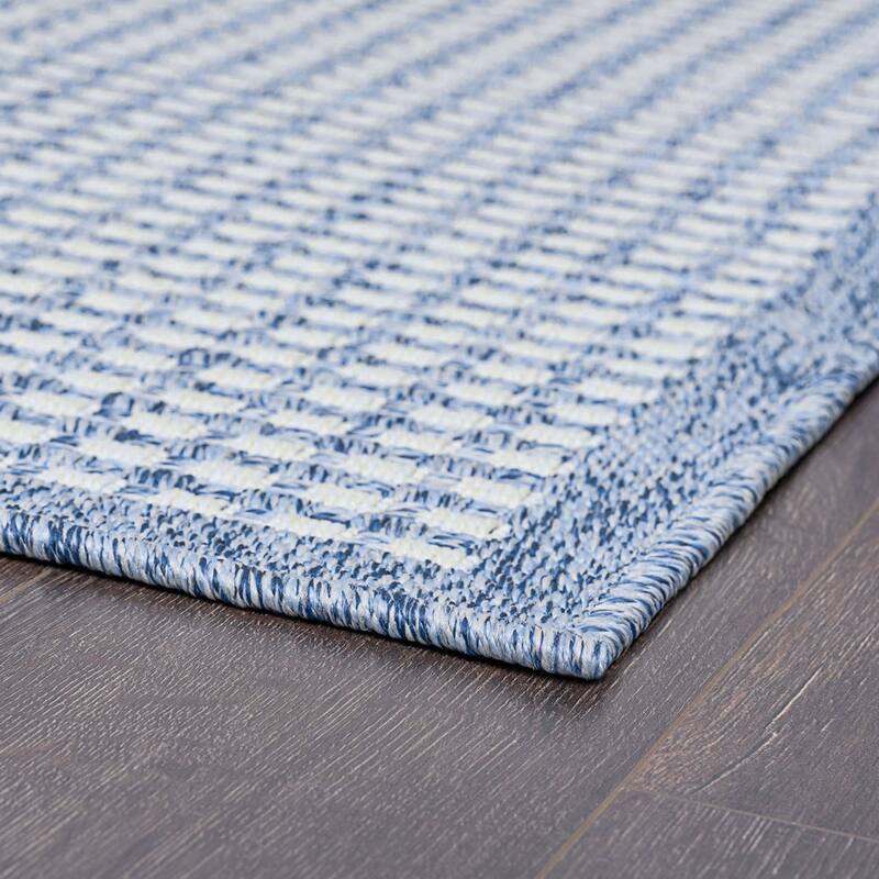 Dennis Coastal Windowpane Indoor/Outdoor Area Rug