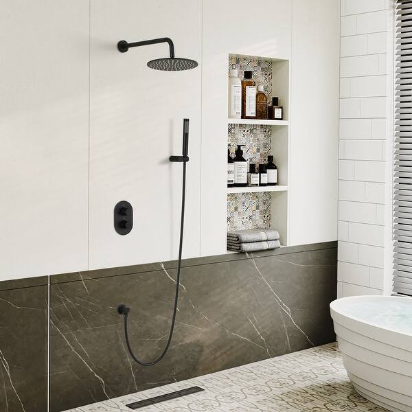 10 Inch Wall Mounted Shower System with Hand Shower - Bed Bath & Beyond ...