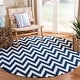 preview thumbnail 112 of 112, SAFAVIEH Handmade Flatweave Dhurries Sandie Modern Wool Rug 6' x 6' Round - Dark Blue/Ivory