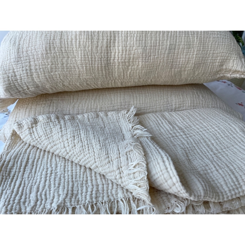 Sussexhome Soft Turkish Cotton Muslin Bed Shams, 2 Pieces - Picture 47 of 85