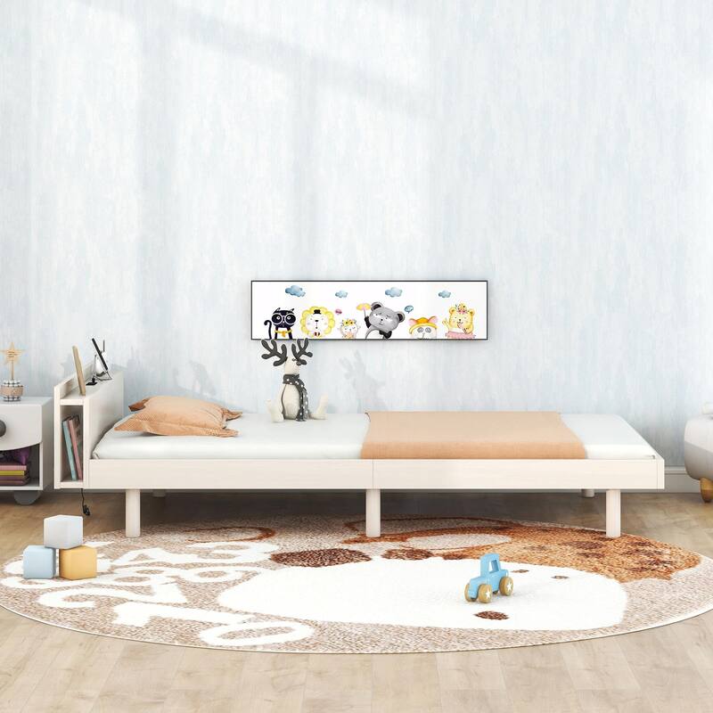 Twin Platform Bed: Modern Design with Built-in USB Port