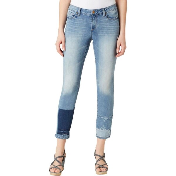 patched skinny jeans womens
