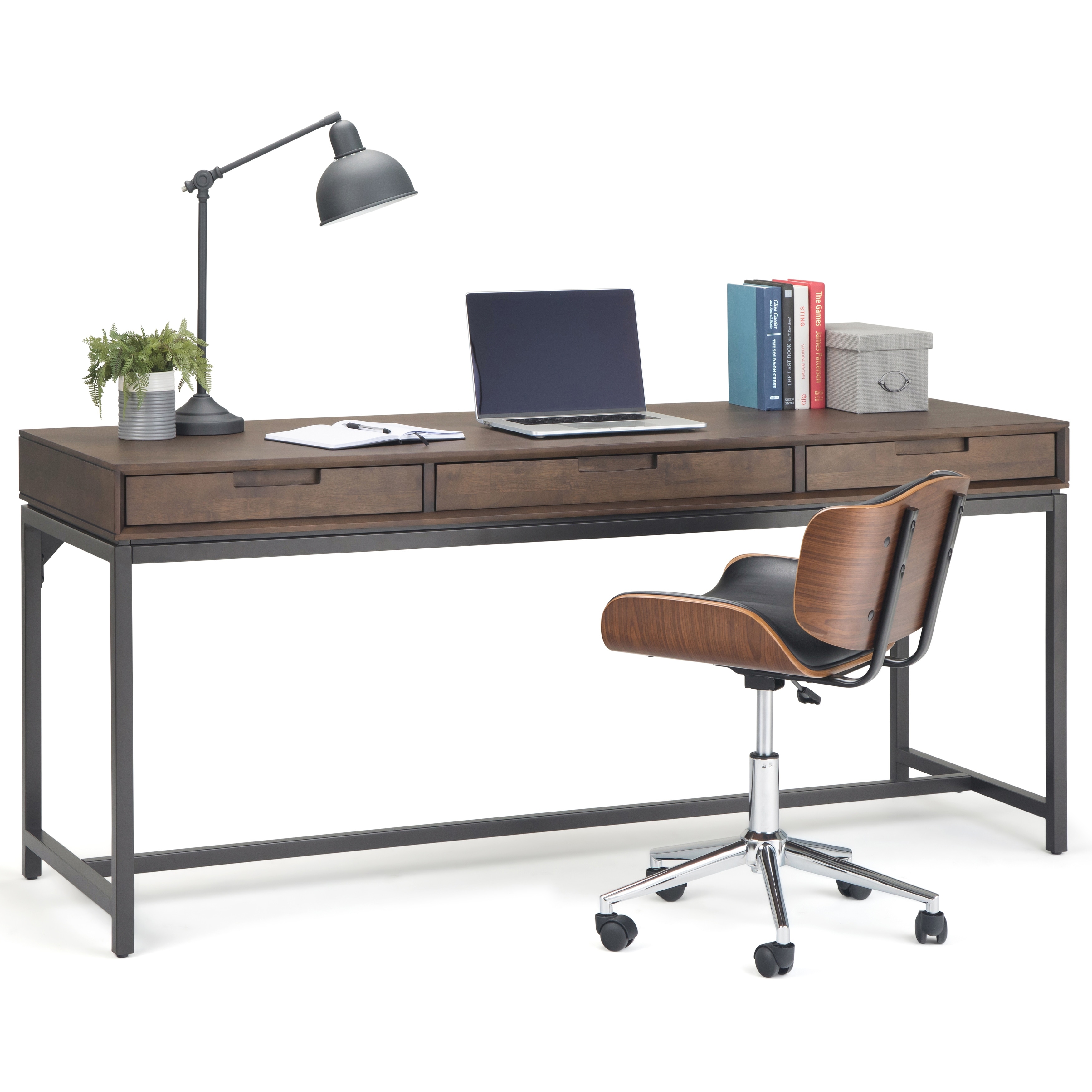 Wyndenhall norfolk solid wood rustic 48 inch wide writing office desk deals