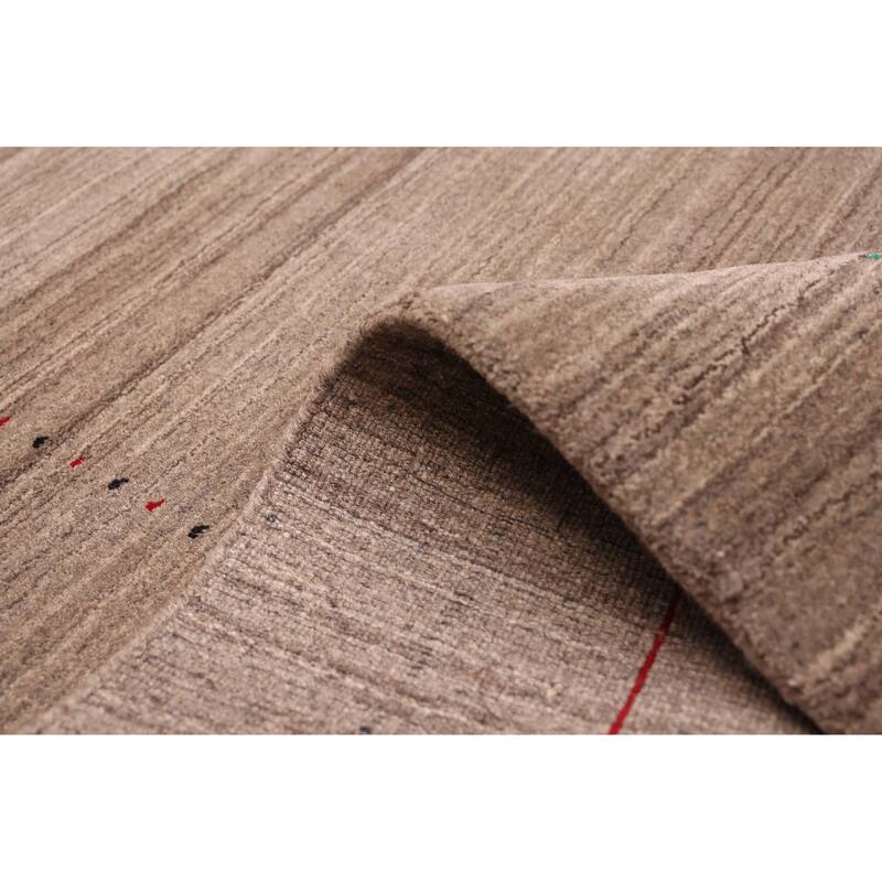 ECARPETGALLERY Hand Loomed Kashkuli Gabbeh Grey Wool Rug - 5'0 x 8'0