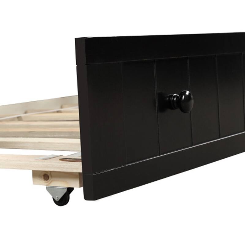 Twin Wooden Daybed with Trundle Bed