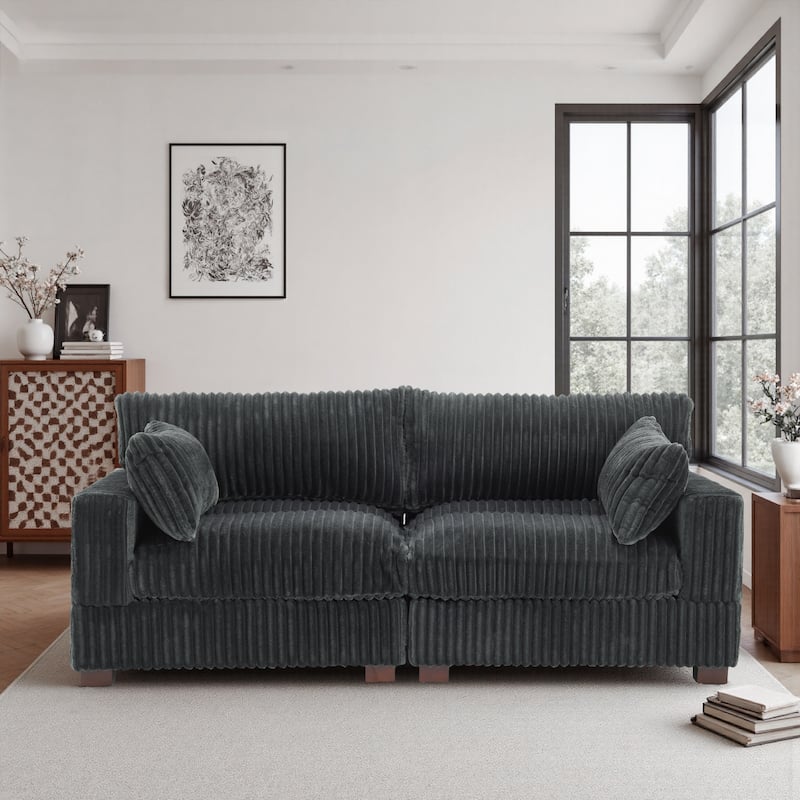 80"Plush Upholstery Loveseat Modular Sofa Couch