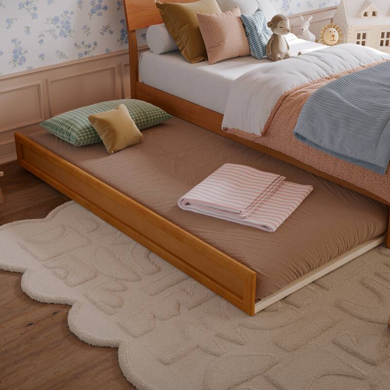 Norla Wood Platform Bed with Trundle