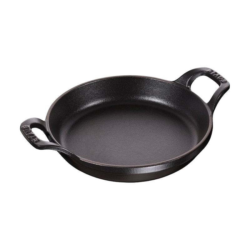 STAUB Cast Iron 6-inch Round Gratin Baking Dish - Matte Black
