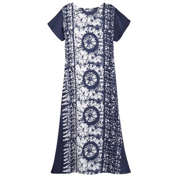 Shop Catalog Classics Women S Batik Floral Print Dress Blue Short