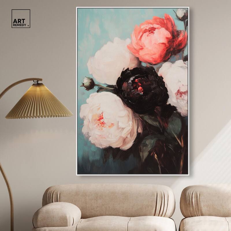 Three Shades of Peony I Canvas by Art Remedy
