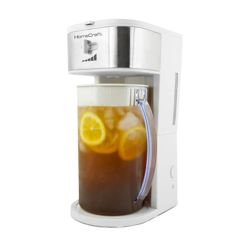 HomeCraft 3-Quart White Stainless Steel Café' Ice Iced Coffee and Tea Brewing System - White