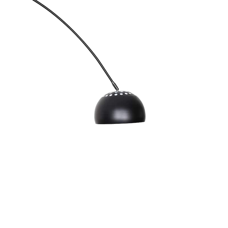 Floor Lamp with Black Marble Base and Metal Lamp Shade Arco Collection - 76"