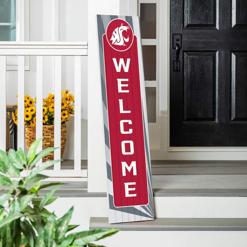 47" Porch Leaner Welcome Wall Sign, Washington State University - Red