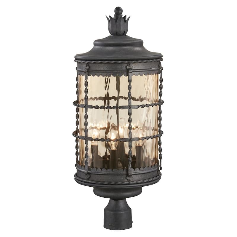 The Great Outdoors 4 Light Post Light from the Mallorca Collection - Mediterranean Iron