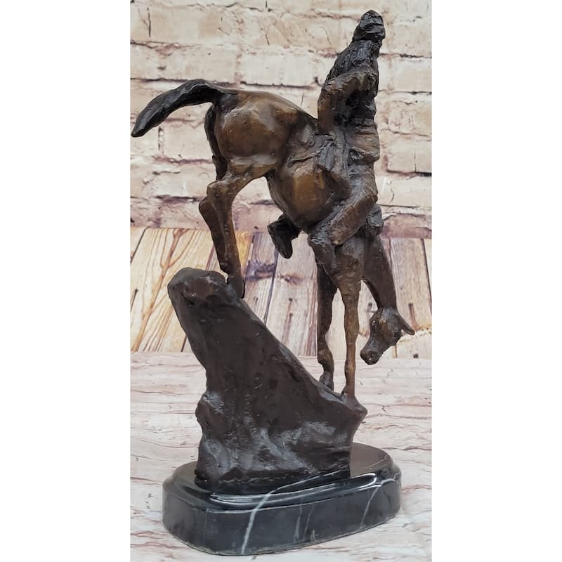 Mountain Man Frederic Remington Bronze Statue Native American Sculpture 11 Inches X 9 Inches
