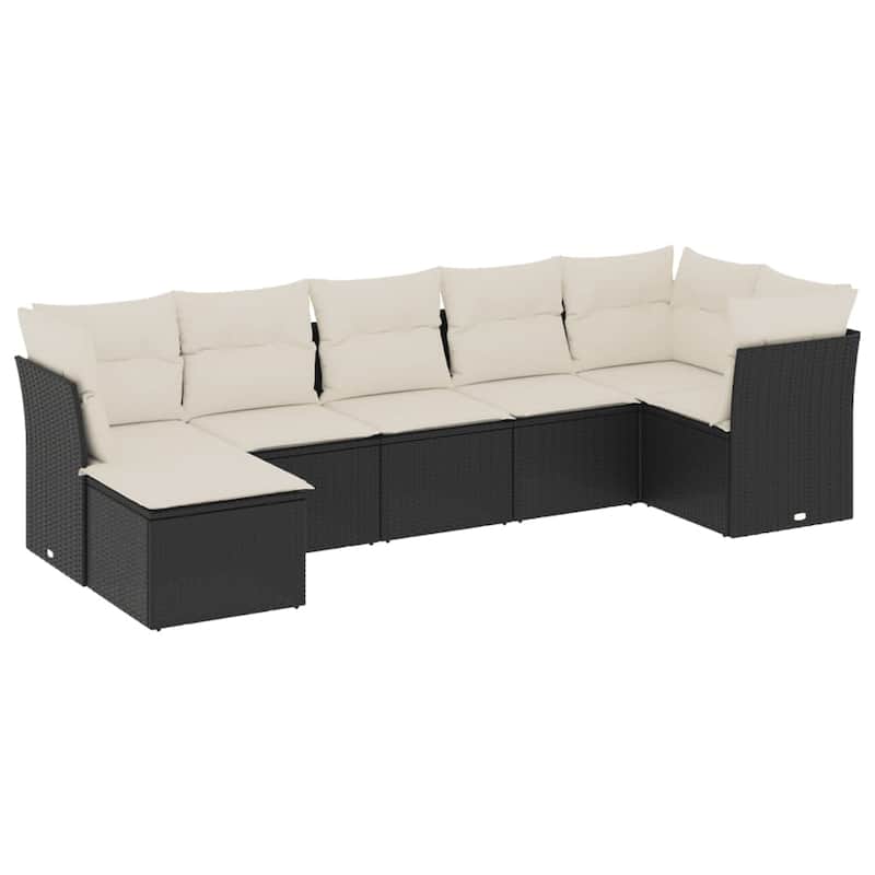 vidaXL Garden Sofa Set Black - 21.7 x 21.7 x 14.6