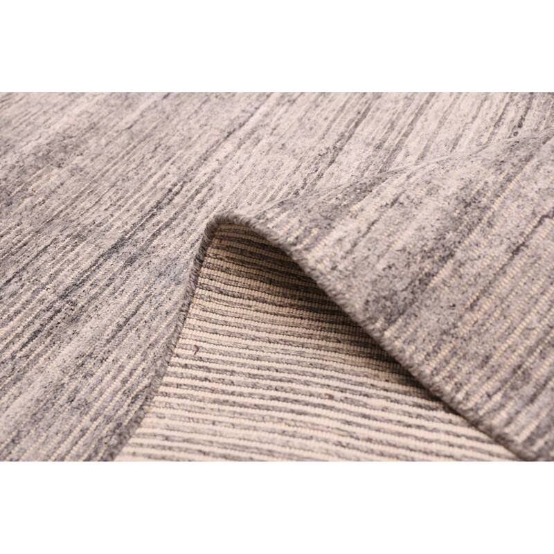 ECARPETGALLERY Hand Loomed Kashkuli Gabbeh Grey Viscose Rug - 5'3 x 7'11