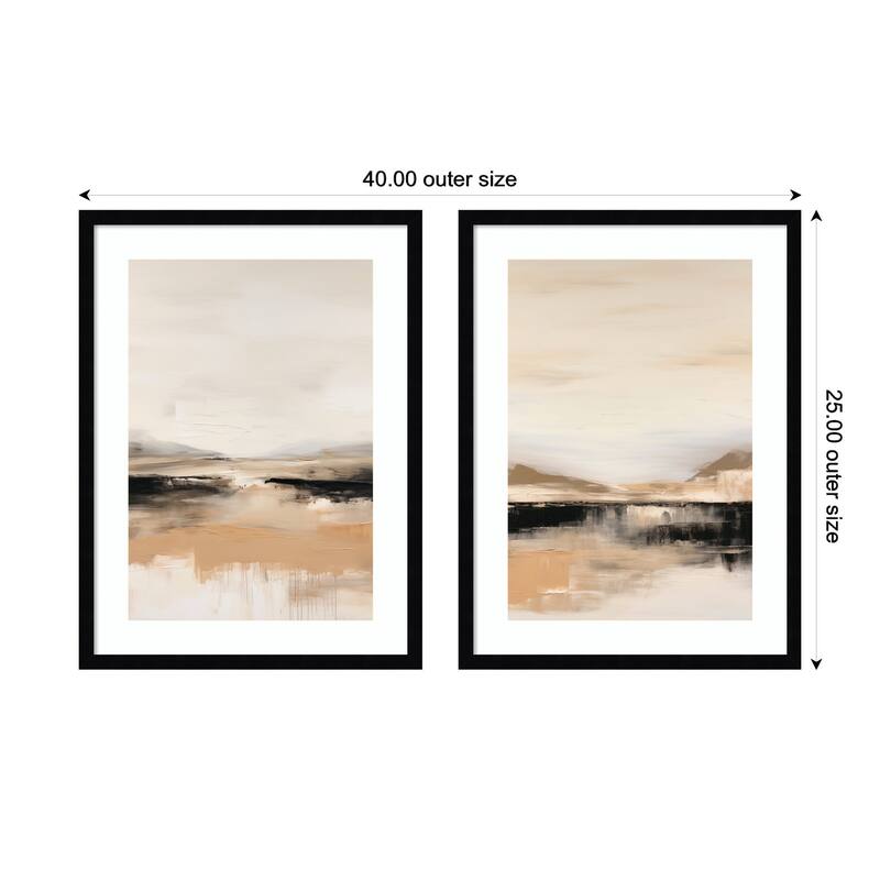 Kate and Laurel Peaceful Landscape No. 1 & No. 2 2 Piece Framed Wall Art Print Set by Amy Lighthall