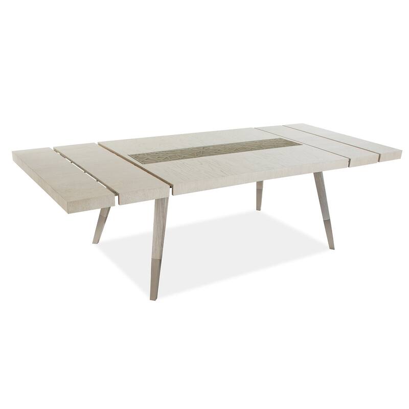 Magnussen Home Lenox Warm Silver And Acadia White Extendable Rectangular Dining Table - 44''W x 76''D x 30''H