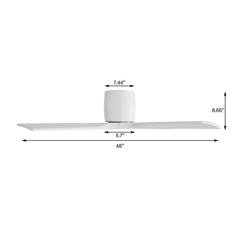MLiAN 4 Soild Wood Blades Flush Mount Ceiling Fan Remote Control 6-Speed DC