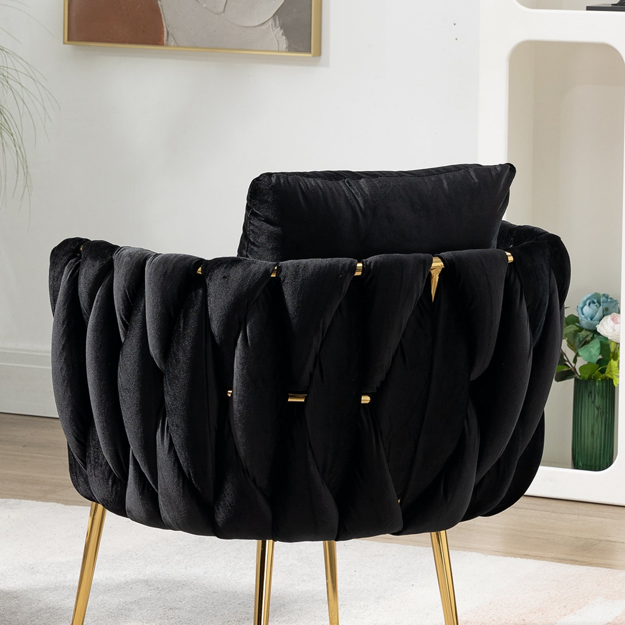 Elegant Boucle Accent Chair Leisure Chair Vanity Stool Bed Bath