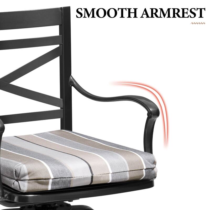 Outdoor Indoor Patio Bar Stools Aluminum Swivel Bar Chair with Sunbrella Cushion