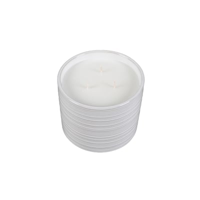 6in Ceramic Rib Candle - Gardenia Blossom, 35.5 oz