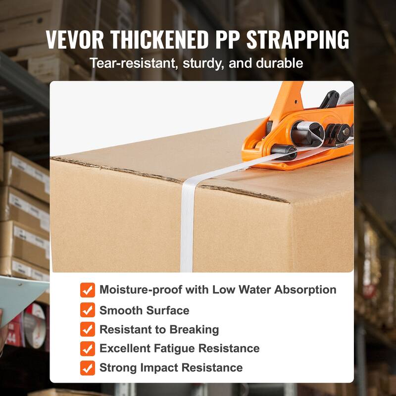 Banding Strapping Kit with Strapping Tensioner Tool, Banding Sealer Tool, Pallet Packaging Strapping Banding Kit