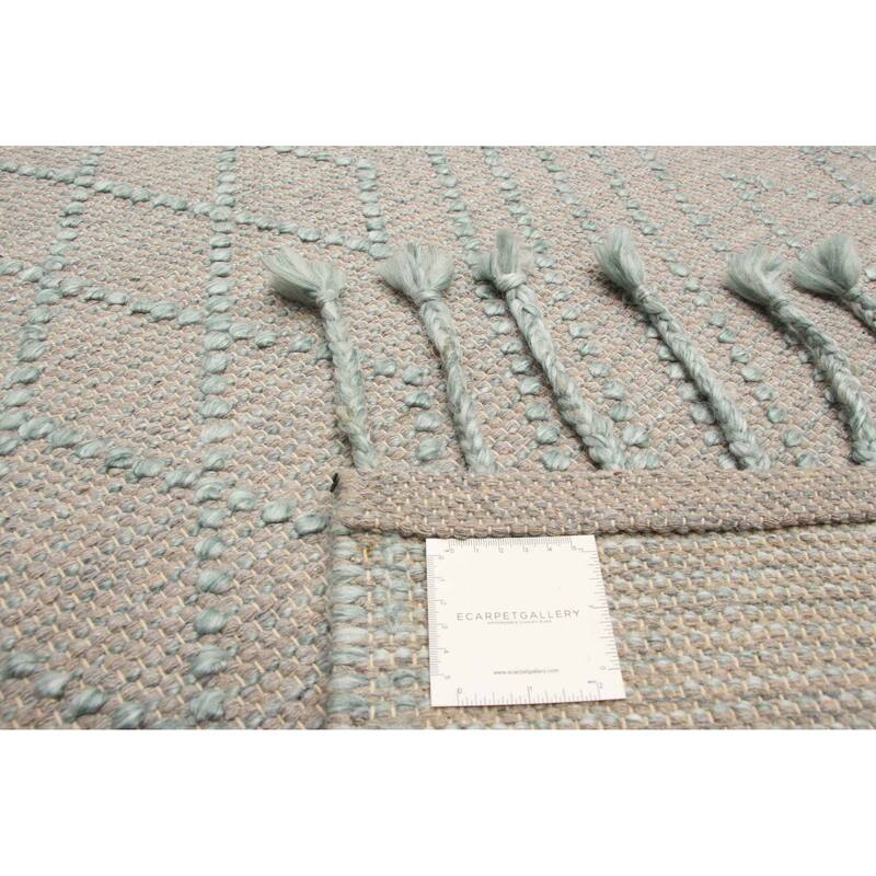 ECARPETGALLERY Braid weave Sienna Grey Wool Rug - 5'0 x 8'2