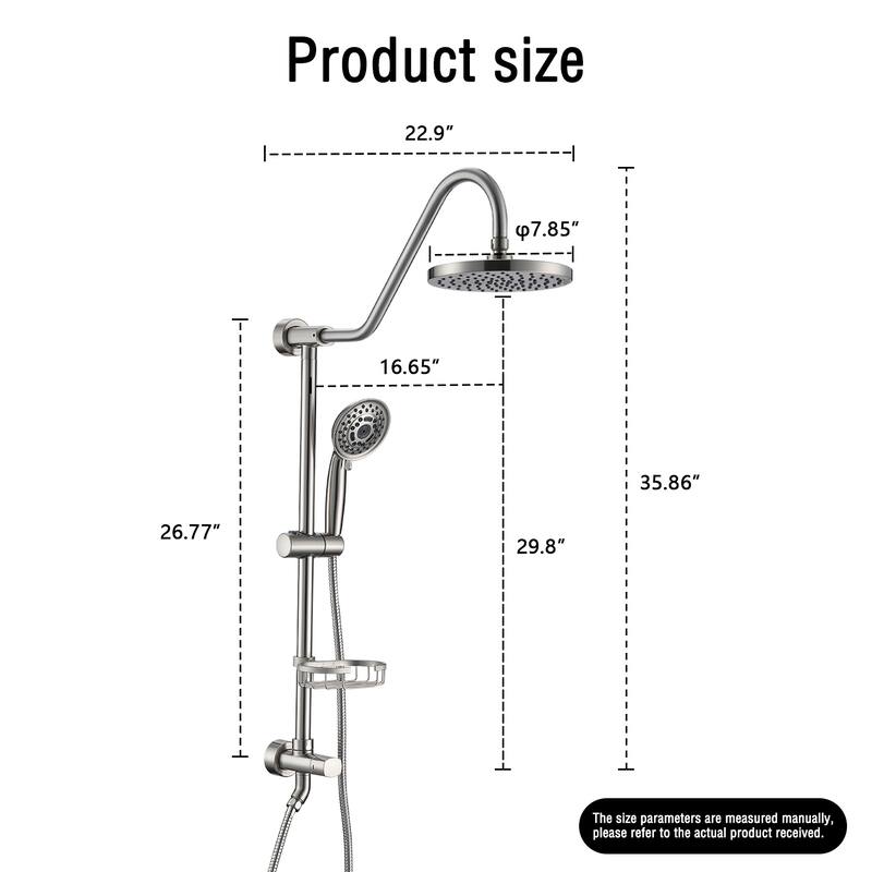 Proox 5-sprayer Rain Shower Faucet with Handheld Shower Soap Dish